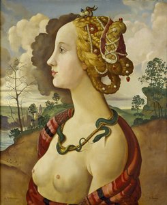 Kopie „Portrétu Simonetty Vespucciové“ od Piera di Cosimo (asi 1462-1521)